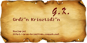 Grün Krisztián névjegykártya